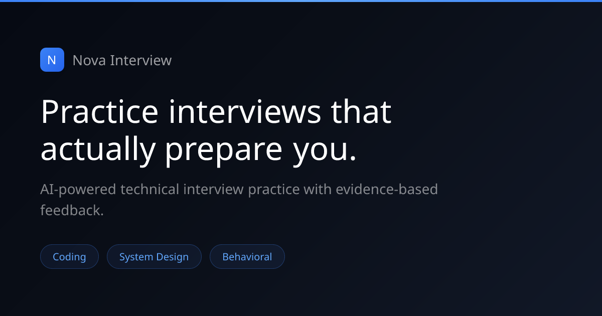 Nova Interview — Prática de Entrevistas com IA para Engenheiros de Software